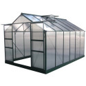 Serre de jardin 9,13m² verte en polycarbonate 4mm + embase Green Protect