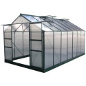 Serre de jardin 13,2m² verte polycarbonate 4mm + embase Green Protect