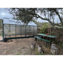 Serre de jardin 13,2m² verte polycarbonate 4mm + embase Green Protect