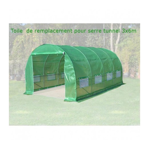 Toile de rechange pour serre tunnel 3x6m 18m² Green Protect