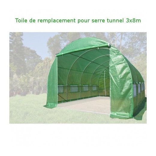 Toile de rechange pour serre tunnel 3x8m 24m² Green Protect