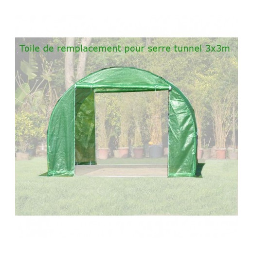 Toile de rechange pour serre tunnel 3x3m 9m² Green Protect