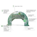 Serre maraichère 3x8m film 200gr/m² hauteur 2,25m Green Protect