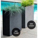 Bac à plantes en fibre de terre 60x25xH.72cm gris plomb