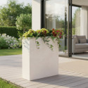 Bac à plantes en fibre de terre 80x30xH.92cm blanc