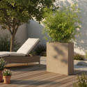 Bac à plantes en fibre de terre 80x30xH.92cm taupe