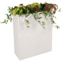 Bac à plantes en fibre de terre 60x25xH.72cm blanc - Megacollections