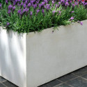 Jardinière en fibre de terre 100x45x45cm blanc - MegaCollections