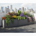 Jardinière en fibre de terre 100x45xH.45cm gris ciment