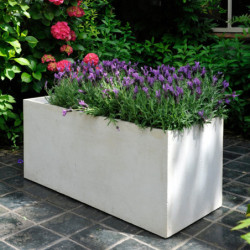 Jardinière en fibre de terre 60x30xH.30cm blanc - MegaCollections