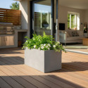 Jardinière en fibre de terre 60x30xH.30cm gris ciment - MegaCollections