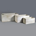 Jardinière en fibre de terre 80x40xH.40cm blanc - MegaCollections