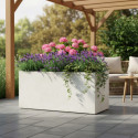 Jardinière en fibre de terre 80x40xH.40cm blanc - MegaCollections