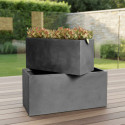 Jardinière en fibre de terre 80x40xH.40cm gris plomb