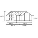 Serre Orangery anthracite en verre trempé 15,1m² Juliana