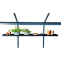 Étagère pour serre de jardin 15x141 cm Juliana - Aluminium laqué noir
