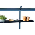 Etagère en aluminium laqué noir 15x141cm pour serre de jardin Juliana