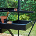 Etagère en aluminium laqué noir 15x141cm pour serre de jardin Juliana