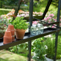 Etagère en aluminium laqué noir 15x141cm pour serre de jardin Juliana