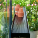 Etagère en aluminium laqué noir 15x141cm pour serre de jardin Juliana