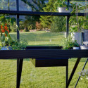 Etagère en aluminium laqué noir 15x141cm pour serre de jardin Juliana