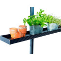 Etagère en aluminium laqué noir 15x213cm pour serre de jardin Juliana