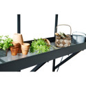 Etagère en aluminium laqué noir 15x213cm pour serre de jardin Juliana