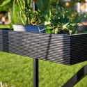 Etagère large en aluminium laqué noir 52x141cm Juliana