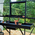 Etagère large en aluminium laqué noir 52x213cm Juliana