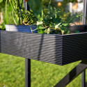 Etagère large en aluminium laqué noir 52x213cm Juliana