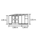Serre Veranda aluminium anthracite et verre trempé 4,4m² Juliana	