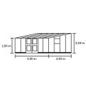 Serre Veranda anthracite et verre trempé 12,9m² Juliana