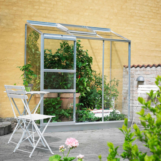 Serre adossée 1,33m² alu et verre horticole Altan Halls