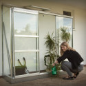 Serre adossée 1,33m² alu et verre horticole Altan Halls