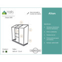 Serre adossée 1,33m² alu et verre horticole Altan Halls