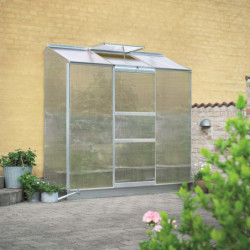 Serre adossée 1,33m² alu et polycarbonate 6mm Altan Halls