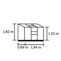Serre adossée 1,33m² alu et polycarbonate 6mm Altan Halls