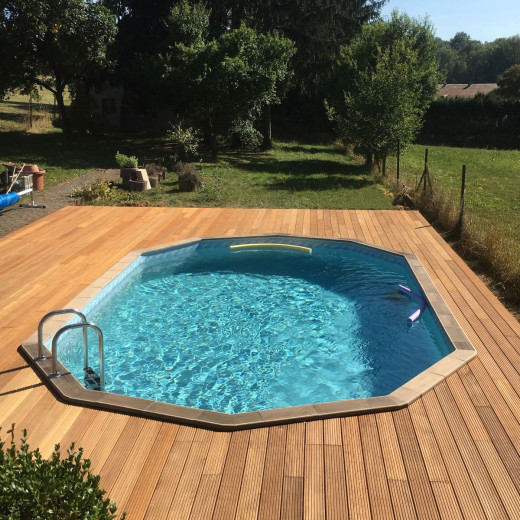 Piscine béton décagonale NATURALIS 3 - 7,37x4,34x1,28m