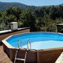 Piscine béton décagonale haute - diam.4,93x1,40m - NATURALIS 1