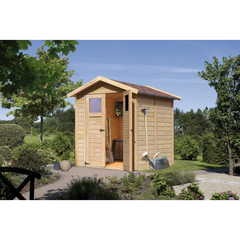 Abri de jardin Tobin 3 de 3,31m² panneaux bois 14mm - Karibu