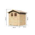 Abri de jardin Tobin 3 de 3,31m² panneaux bois 14mm - Karibu