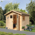 Abri de jardin Tobin 3 de 3,31m² panneaux bois 14mm - Karibu
