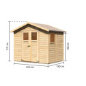 Abri de jardin Tobin 3 de 3,31m² panneaux bois 14mm - Karibu