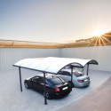 Carport 2 voitures en aluminium et polycarbonate 6mm ANTI-UV