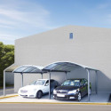Carport 2 voitures en aluminium et polycarbonate 6mm ANTI-UV