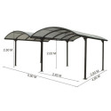 Carport 2 voitures en aluminium et polycarbonate 6mm ANTI-UV