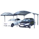 Carport 2 voitures en aluminium et polycarbonate 6mm ANTI-UV