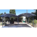 Carport 2 voitures en aluminium et polycarbonate 6mm ANTI-UV
