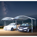 Carport 2 voitures en aluminium et polycarbonate 6mm ANTI-UV