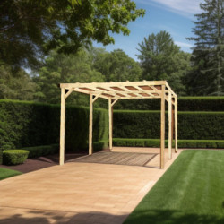 Carport en bois massif traité autoclave 15m² - Habrita